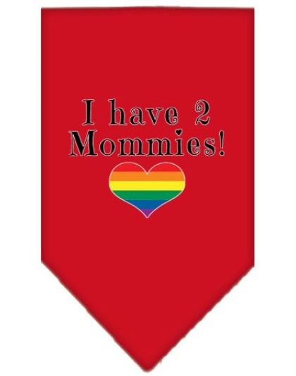 I Have 2 Mommies Screen Print Bandana Red Large