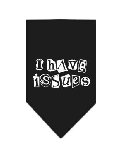 I Have Issues Screen Print Bandana Black Large