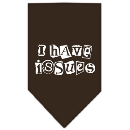 I Have Issues Screen Print Bandana Cocoa Large