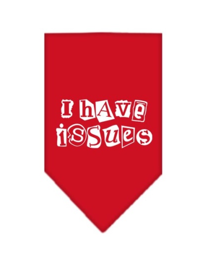 I Have Issues Screen Print Bandana Red Large