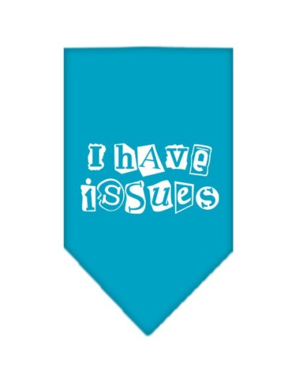 I Have Issues Screen Print Bandana Turquoise Large