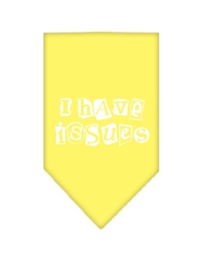 I Have Issues Screen Print Bandana Yellow Large