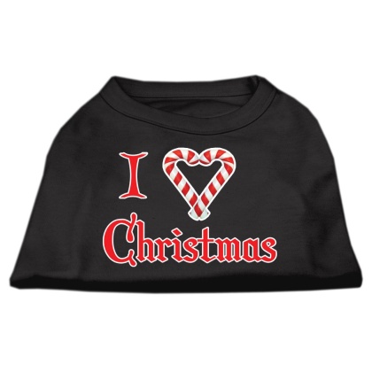 I Heart Christmas Screen Print Shirt Black Lg