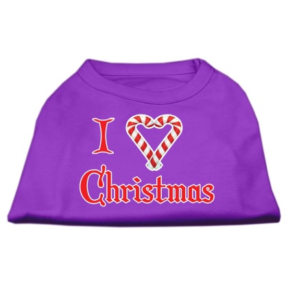 I Heart Christmas Screen Print Shirt Purple Lg