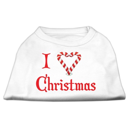 I Heart Christmas Screen Print Shirt White Lg