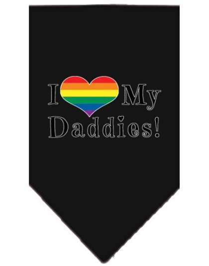 I Heart my Daddies Screen Print Bandana Black Large