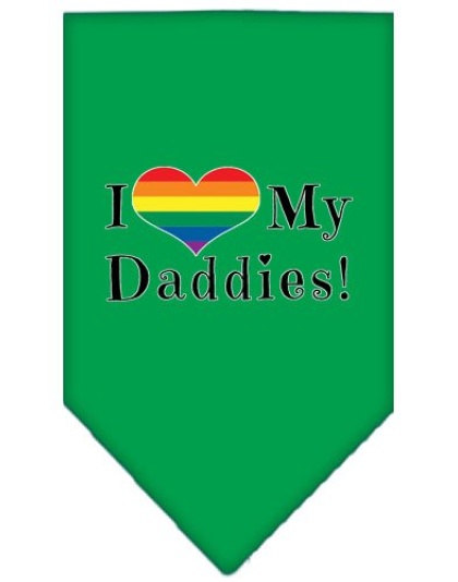 I Heart my Daddies Screen Print Bandana Emerald Green Large