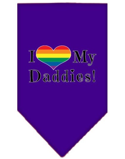 I Heart my Daddies Screen Print Bandana Purple Large