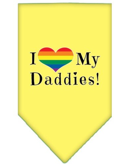 I Heart my Daddies Screen Print Bandana Yellow Large