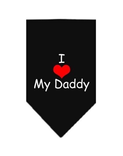 I Heart My Daddy Screen Print Bandana Black Large