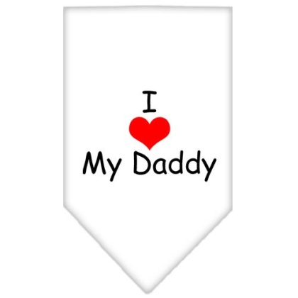 I Heart My Daddy Screen Print Bandana White Large