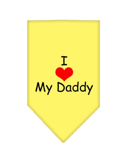 I Heart My Daddy Screen Print Bandana Yellow Large