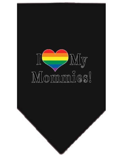 I heart my Mommies Screen Print Bandana Black Large