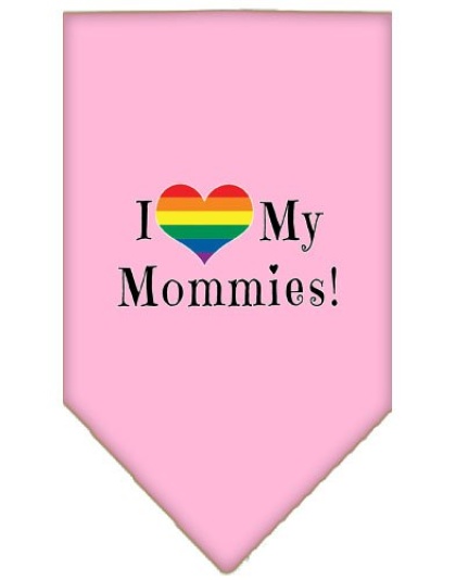 I heart my Mommies Screen Print Bandana Light Pink Large