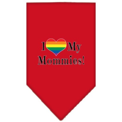 I heart my Mommies Screen Print Bandana Red Large