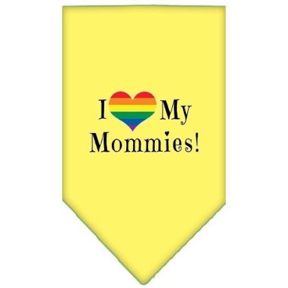 I heart my Mommies Screen Print Bandana Yellow Large