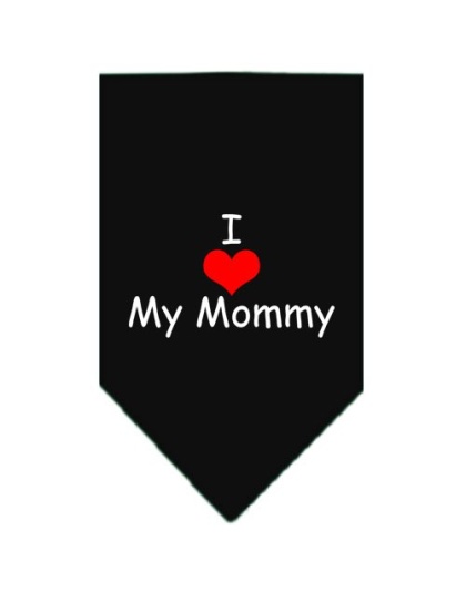 I Heart My Mommy Screen Print Bandana Black Large