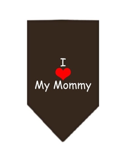 I Heart My Mommy Screen Print Bandana Cocoa Large