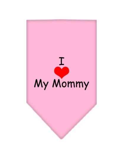 I Heart My Mommy Screen Print Bandana Light Pink Large