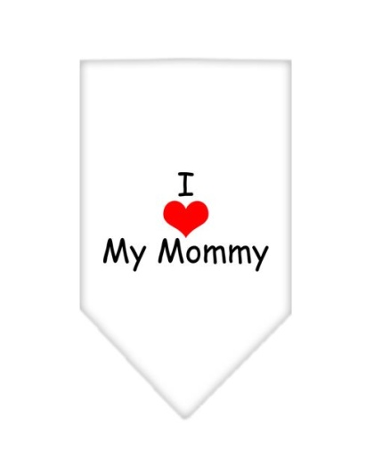 I Heart My Mommy Screen Print Bandana White Large