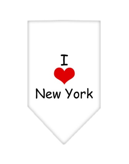 I Heart New York Screen Print Bandana White Large