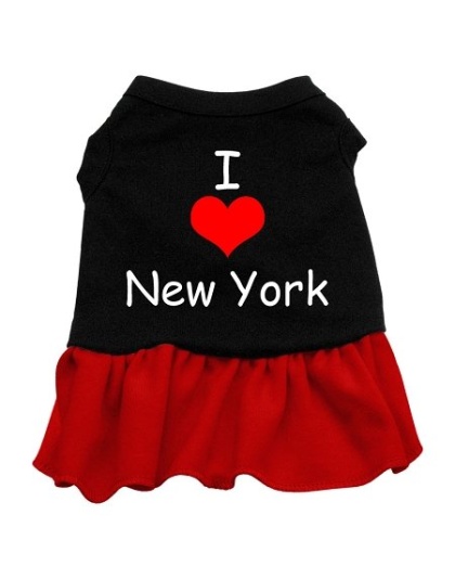 I Heart New York Screen Print Dress Black with Red Sm