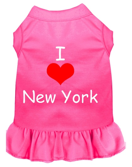 I Heart New York Screen Print Dress Bright Pink 4X (22)