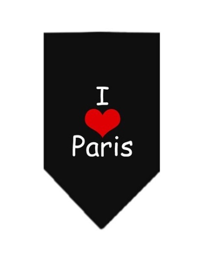 I Heart Paris Screen Print Bandana Black Large