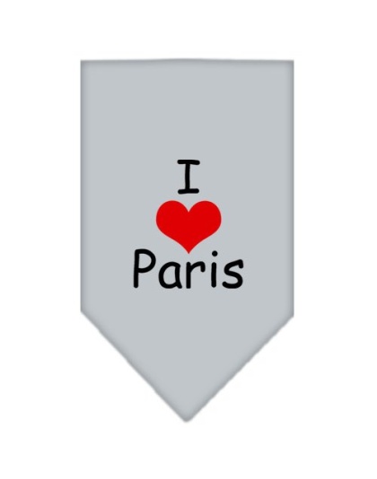 I Heart Paris Screen Print Bandana Grey Large