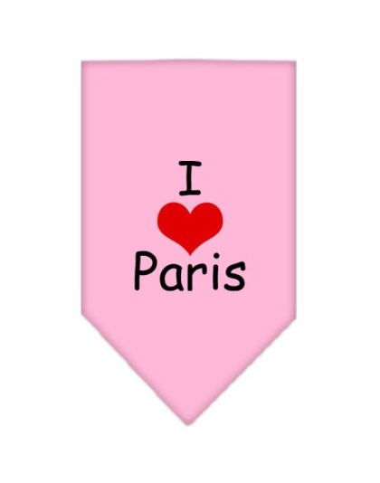 I Heart Paris Screen Print Bandana Light Pink Large