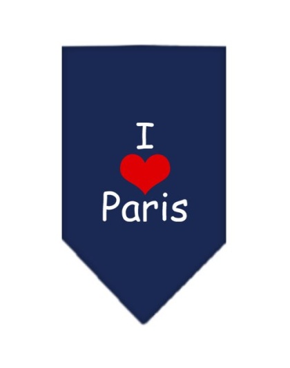 I Heart Paris Screen Print Bandana Navy Blue large