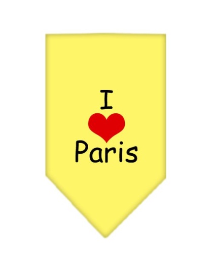 I Heart Paris Screen Print Bandana Yellow Large