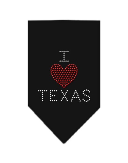 I Heart Texas Rhinestone Bandana Black Large