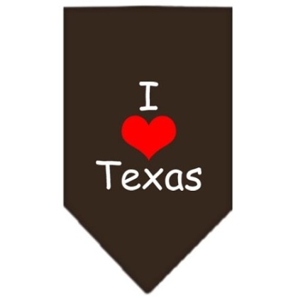 I Heart Texas Screen Print Bandana Cocoa Large