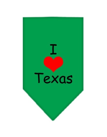 I Heart Texas Screen Print Bandana Emerald Green Large