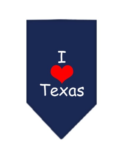 I Heart Texas Screen Print Bandana Navy Blue large