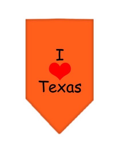 I Heart Texas Screen Print Bandana Orange Large