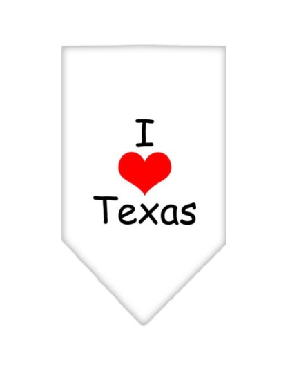 I Heart Texas Screen Print Bandana White Large