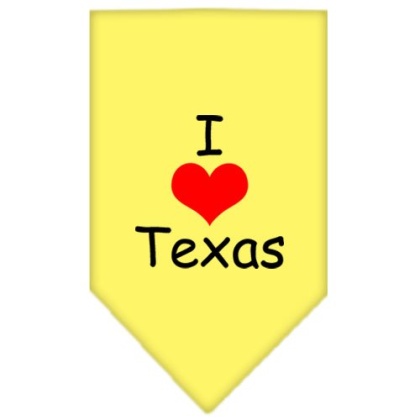 I Heart Texas Screen Print Bandana Yellow Large