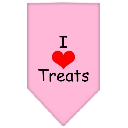 I Heart Treats Screen Print Bandana Light Pink Large