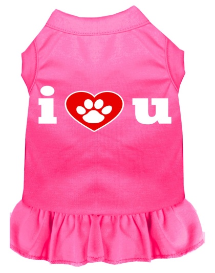 I Heart You Screen Print Dress Bright Pink 4X (22)