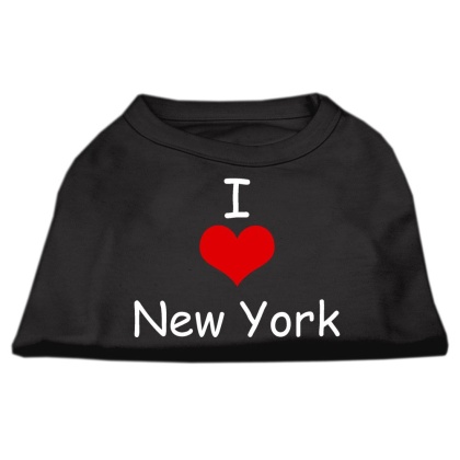 I Love New York Screen Print Shirts Black Lg