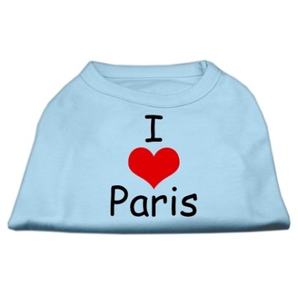 I Love Paris Screen Print Shirts Baby Blue Lg