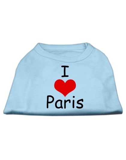 I Love Paris Screen Print Shirts Baby Blue Lg