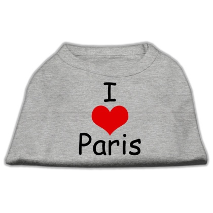 I Love Paris Screen Print Shirts Grey Lg