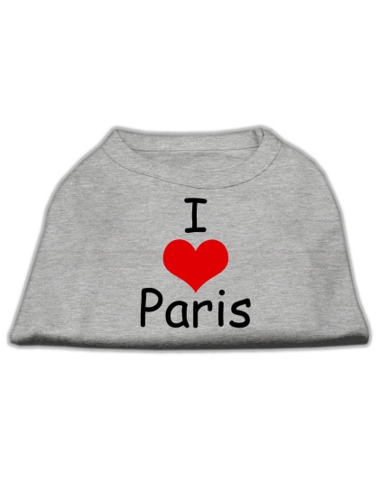 I Love Paris Screen Print Shirts Grey Lg