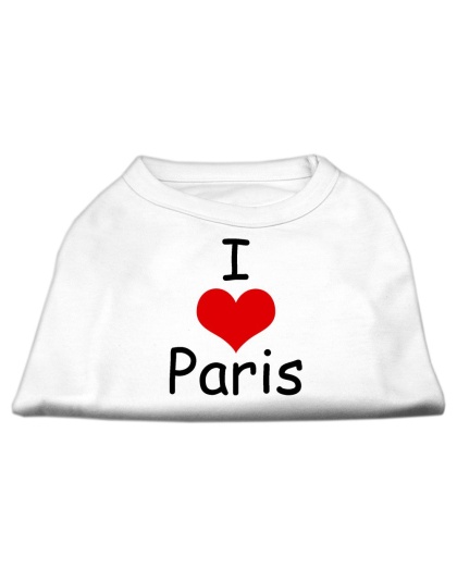 I Love Paris Screen Print Shirts White Lg