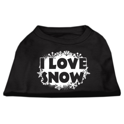 I Love Snow Screenprint Shirts Black L