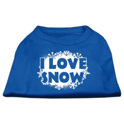 I Love Snow Screenprint Shirts Blue Lg