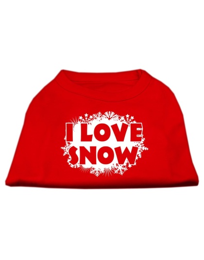 I Love Snow Screenprint Shirts Red L